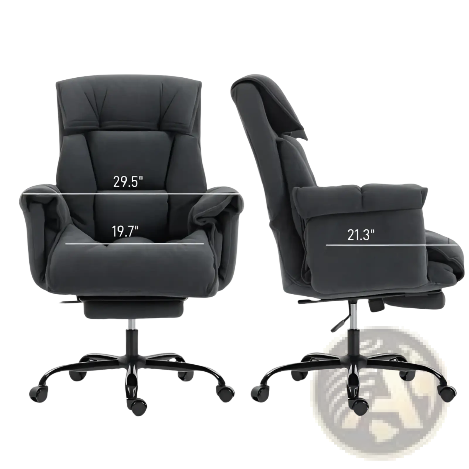 Massage Office Chair Reclining Black with Footrest