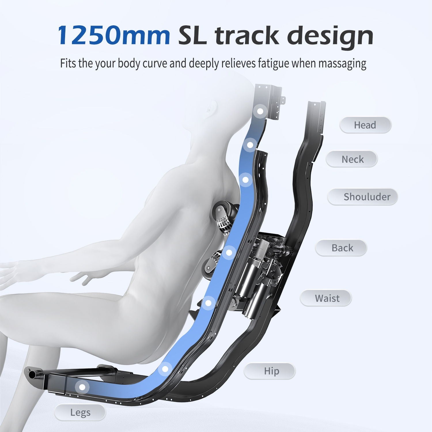 Bosscare - 2023 Brand New Update Gr8686 Massage Chairs With AI Voice, App Control Sl Track Zero Gravity Full Body Massage Recliner - Gray