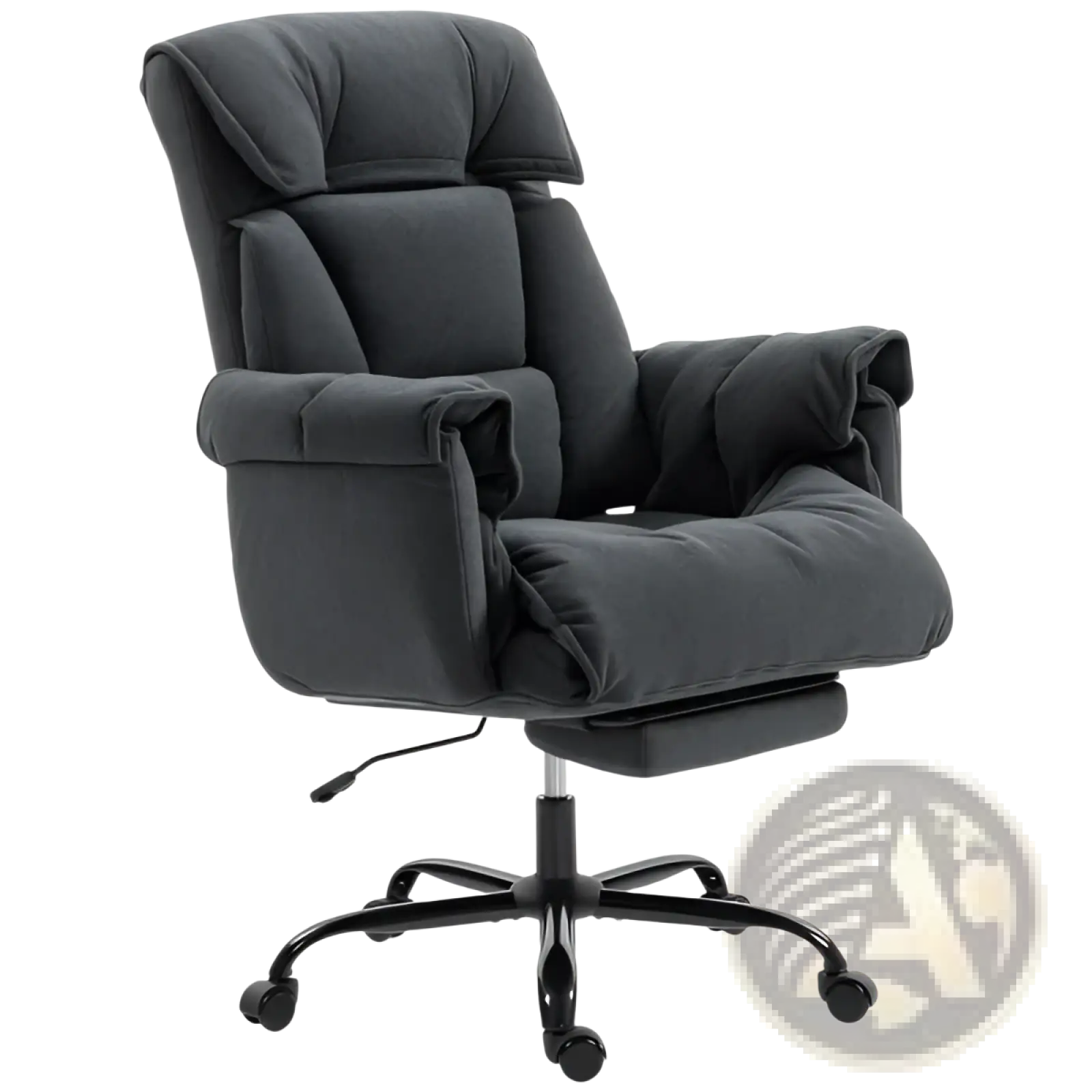 Massage Office Chair Reclining Black with Footrest