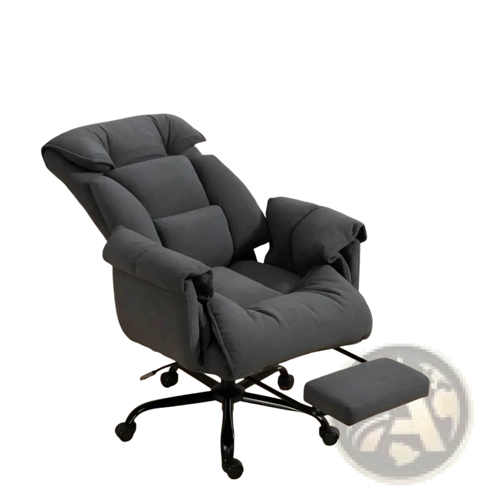 Massage Office Chair Reclining Black with Footrest