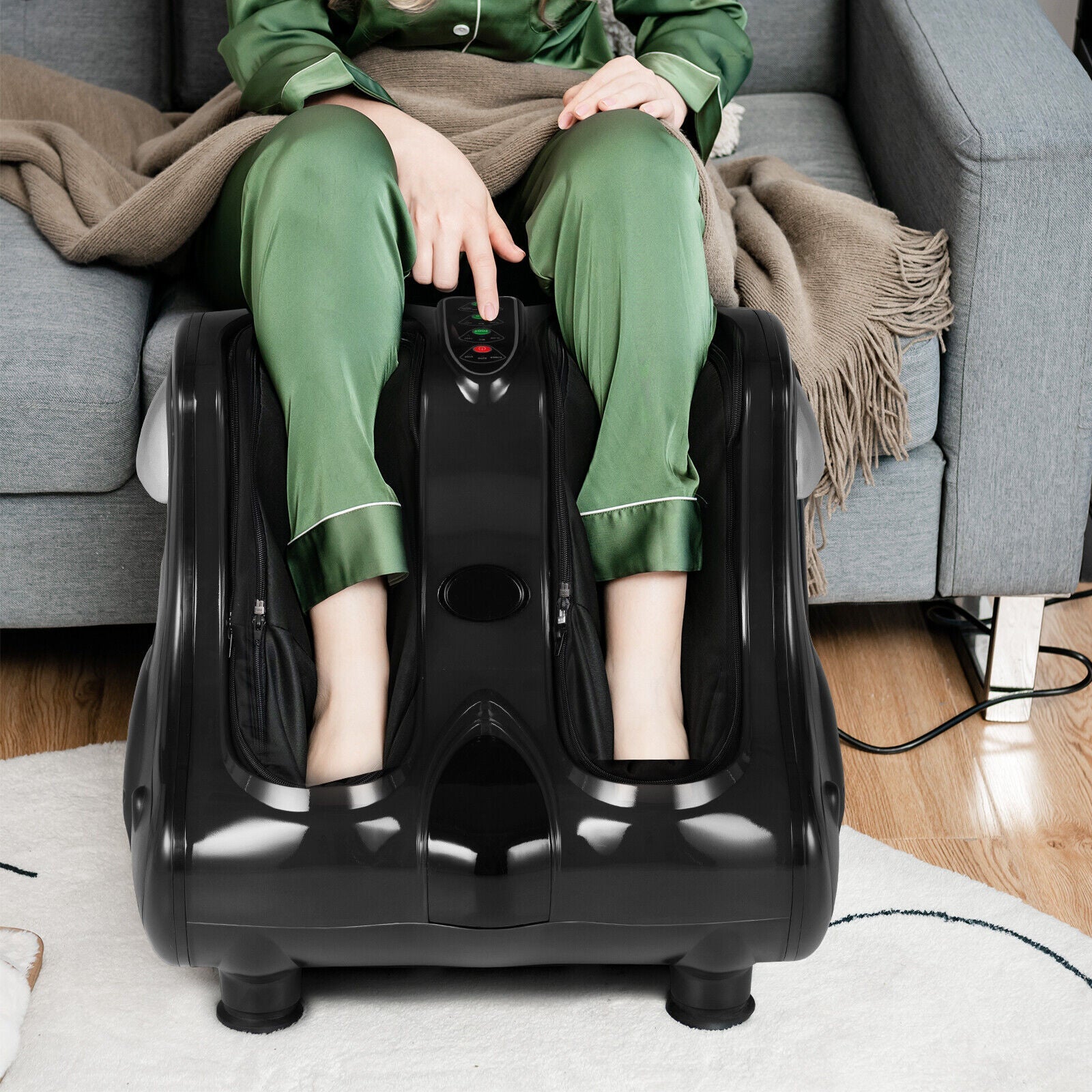 Foot and Calf Massager with Heat Vibration Deep Kneading and Shiatsu